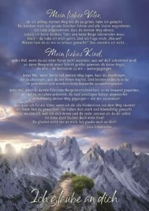 Zu sehen ist eine imposante Berglandschaft mit meinem Gedicht "Ein nächtliches Gespräch" / Bücher
